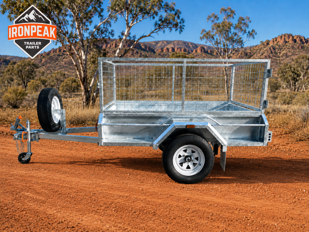 IronPeak 8×5 Fully Welded Premium Single Axle Hot-Dip Galvanised Tilting Box Trailer 1400kg ATM