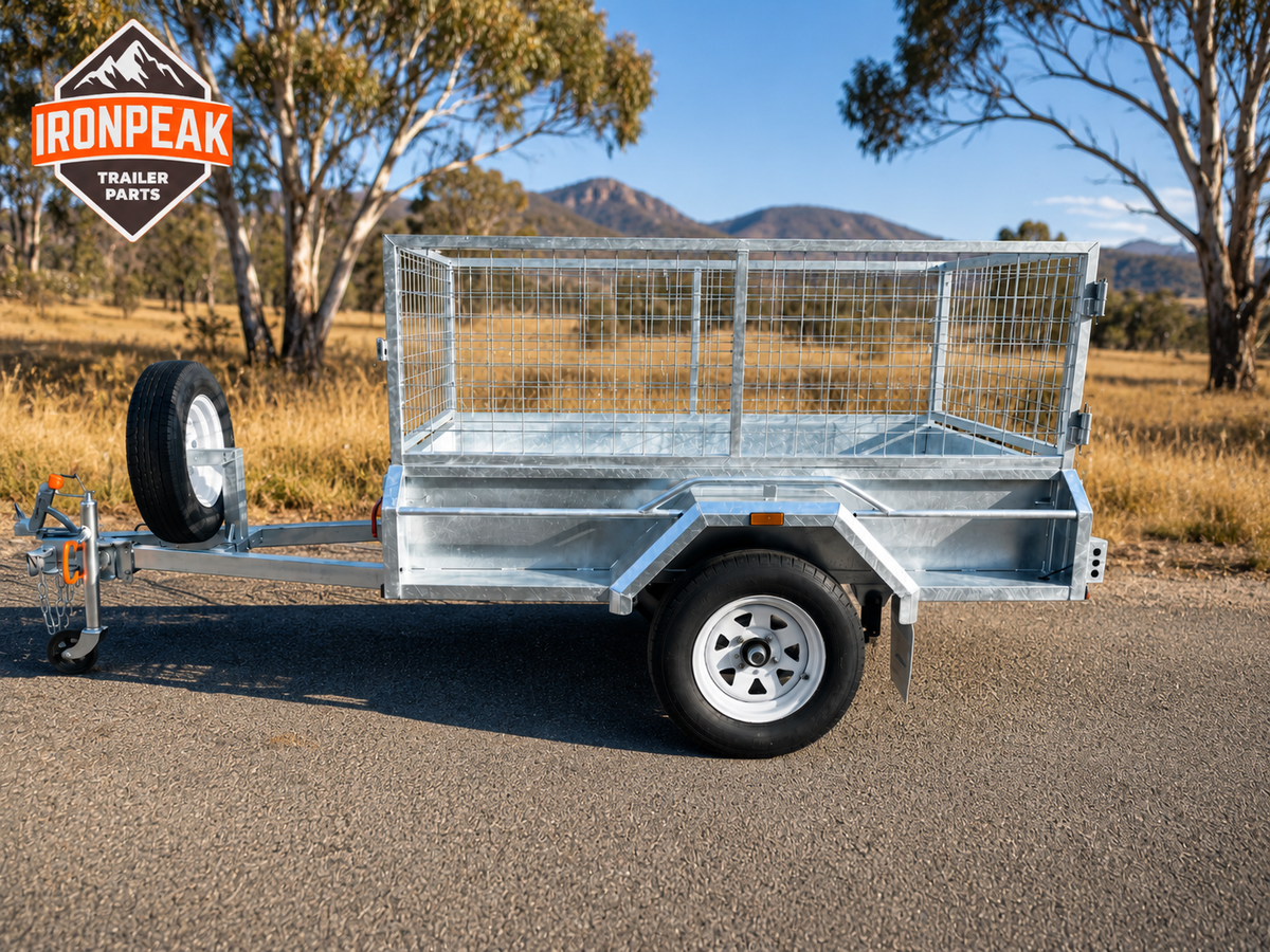 IronPeak 6×4 Fully Welded Premium Single Axle Hot-Dip Galvanised Tilting Box Trailer 750kg ATM