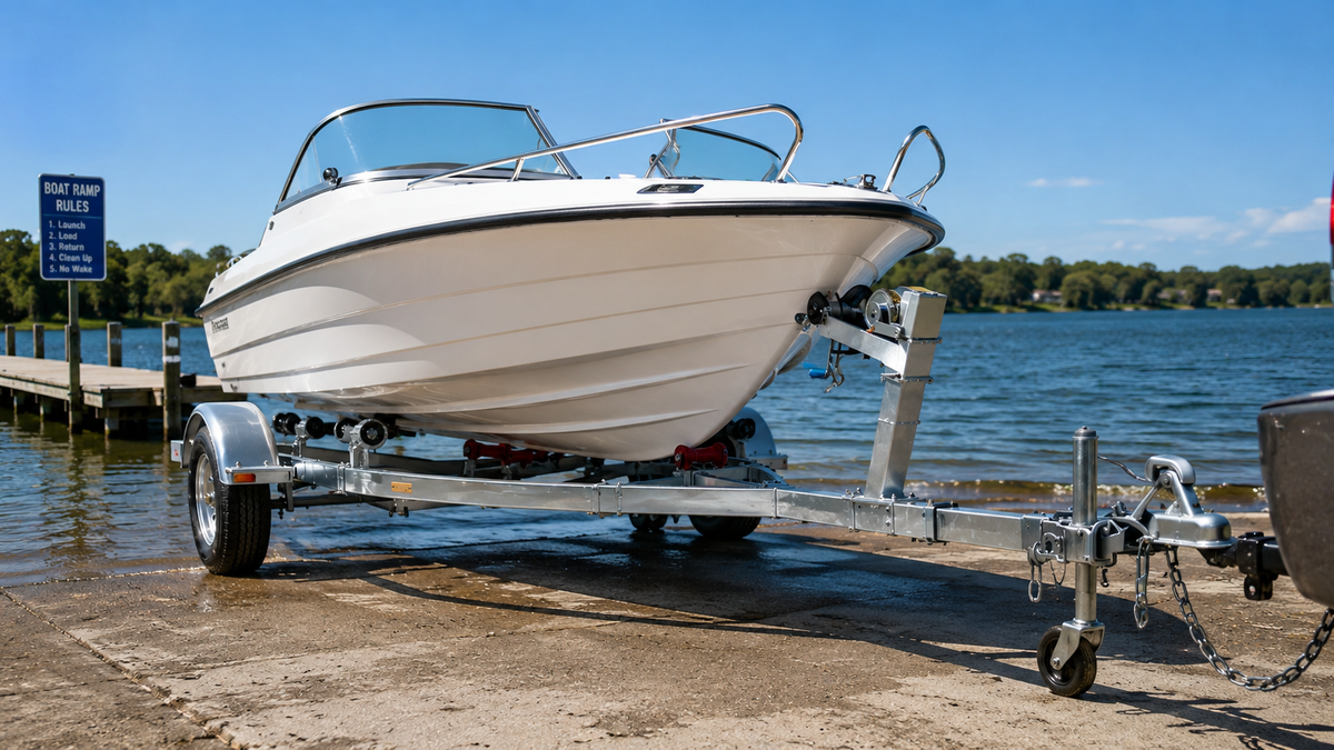 IronPeak 3.7M Fiberglass Hull Boat Trailer