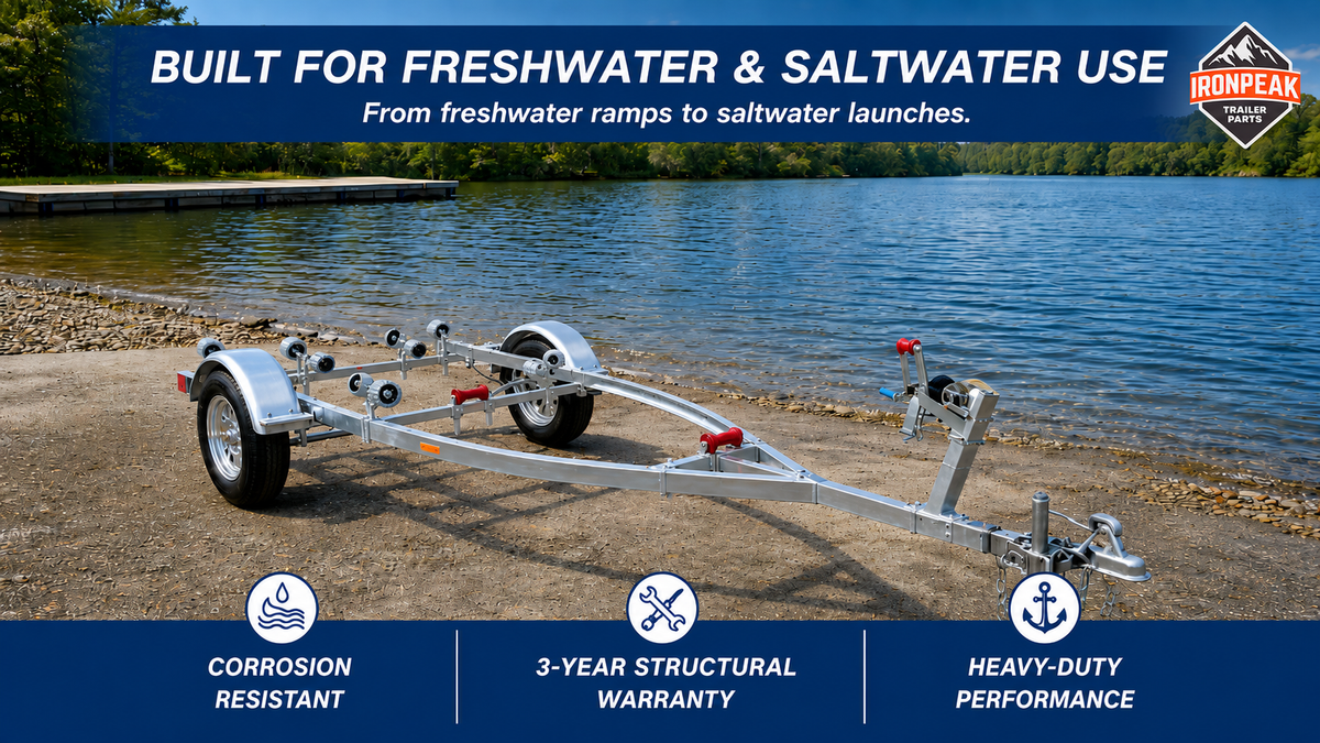 IronPeak 3.7M Fiberglass Hull Boat Trailer