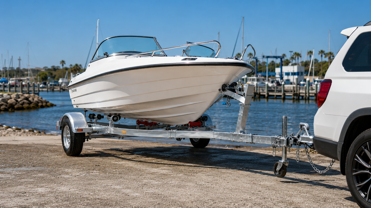 IronPeak 3.7M Fiberglass Hull Boat Trailer