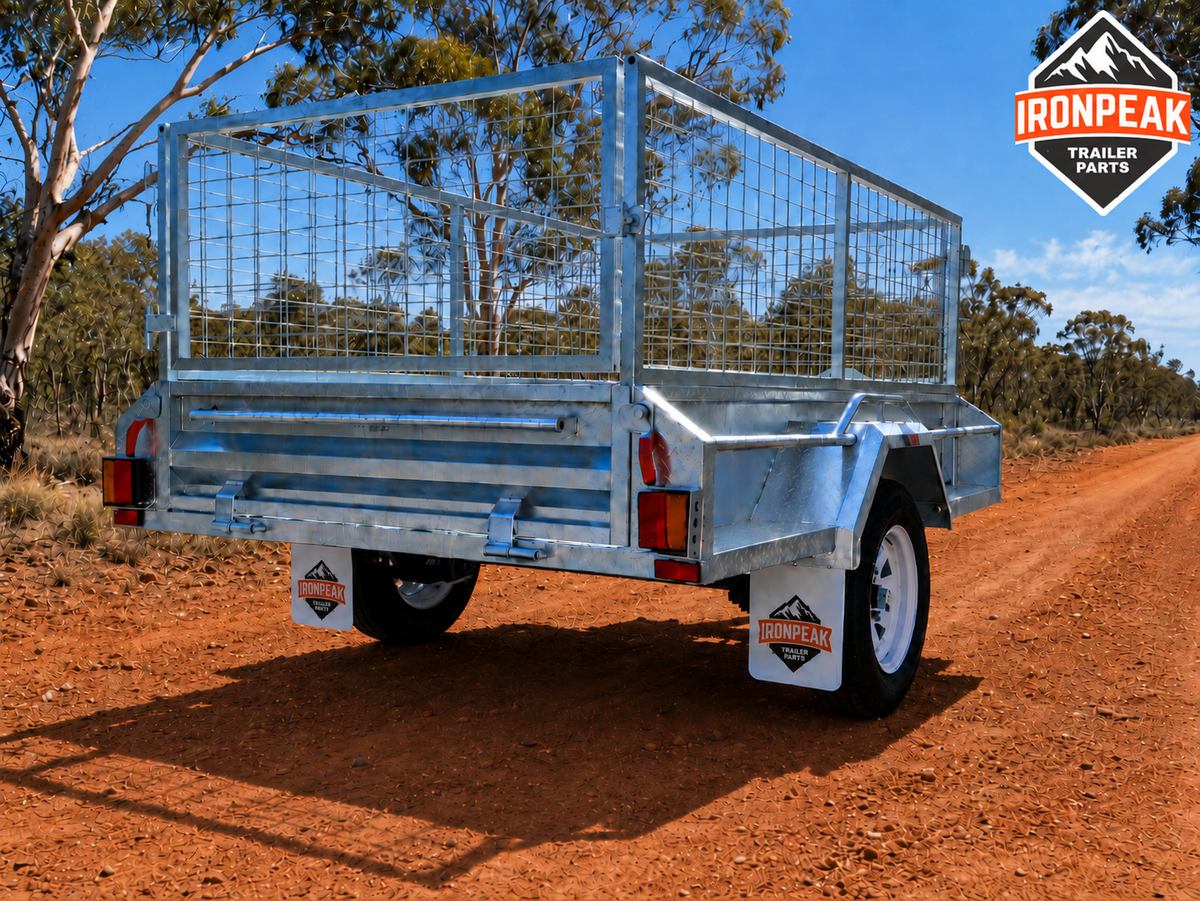 IronPeak 8×5 Fully Welded Premium Single Axle Hot-Dip Galvanised Tilting Box Trailer 750kg ATM