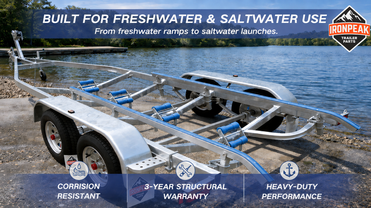 IronPeak 6.0M Tandem Axle Alloy Hull Boat Trailers